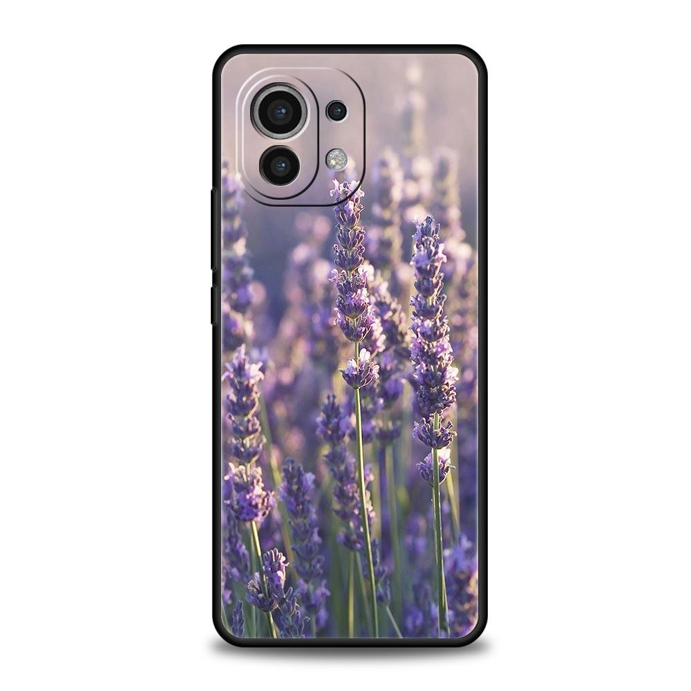 Phone Case For Xiaomi Mi 15 14 14T 13T 12T Pro 12 13 11 Lite 5G 11T X6 X5 Pro Soft TPU Cover Simple lavender Purple flowers
