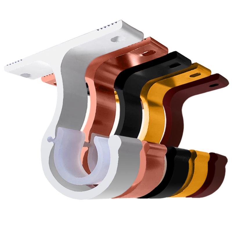 Curtain Rod Bracket Hooks Brackets Ceiling Holders Double Rods Window Holder Wall Shower Alloy Hanger Walls Hook Mount Aluminum