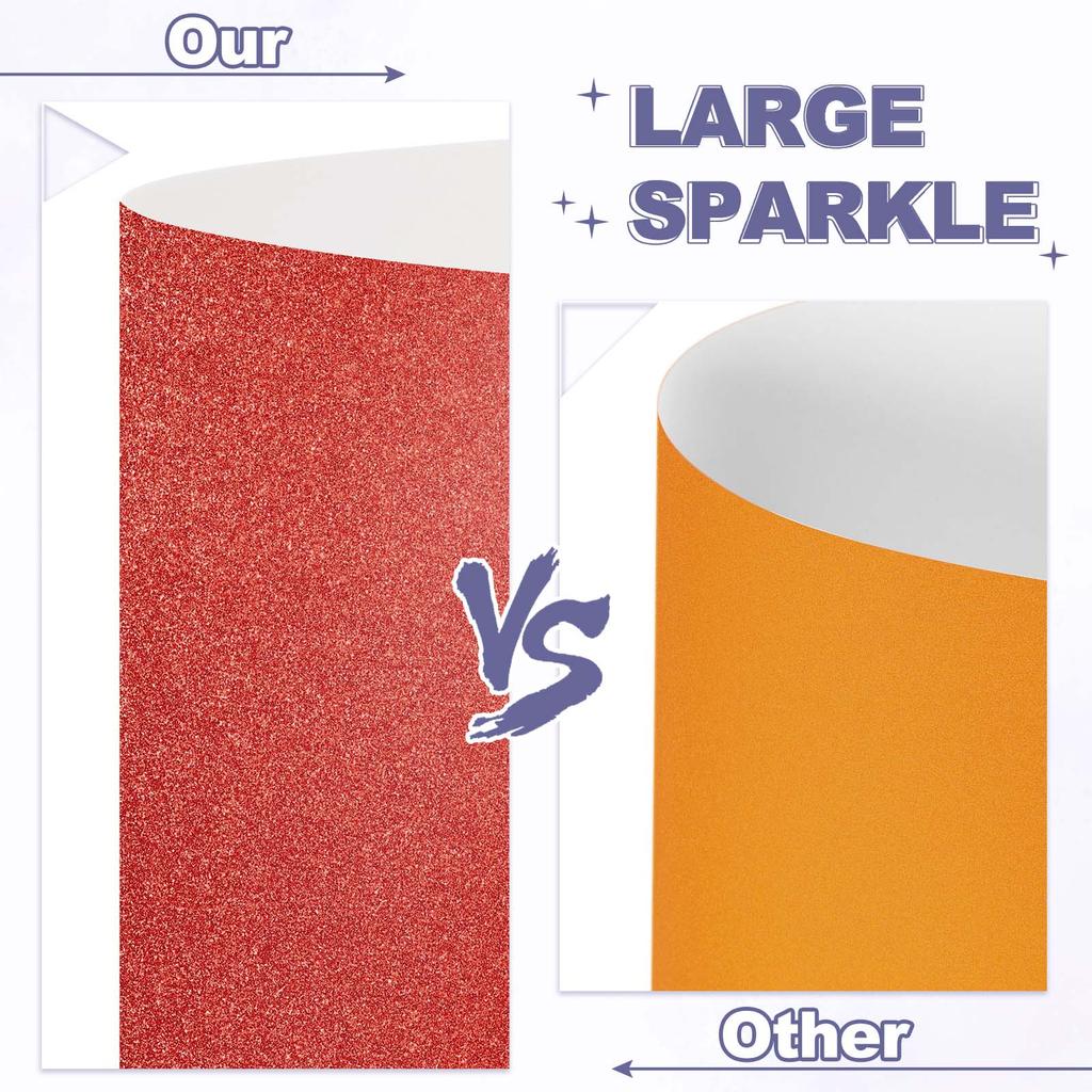 60Sheets Glitter Cardstock A4 Glitter Paper Card Stock Shiny Scrapbook 250gsm Sparkly Paper Large Shimmer for Scrapbook DIY Art