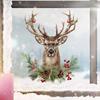 1pc Reindeer Wall Decal Removable Self Adhesive Holiday Home Bar Party New Year Elk Decor Cute Christmas Art Wall Stickers