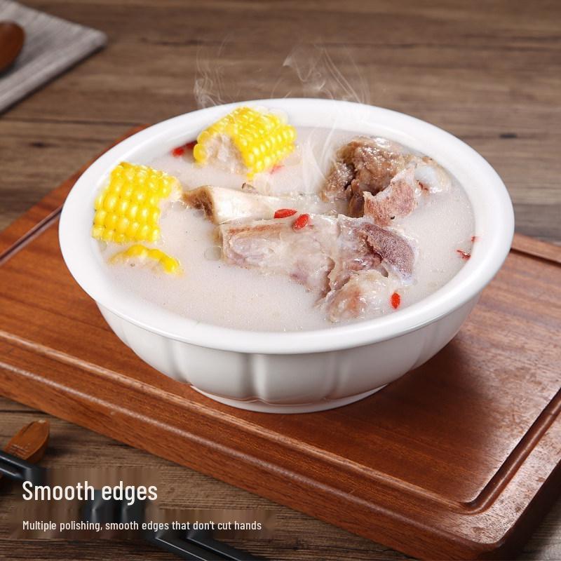 Creative Large Ceramic Soup Bowl - Thickened, Round, Restaurant & Household Tableware