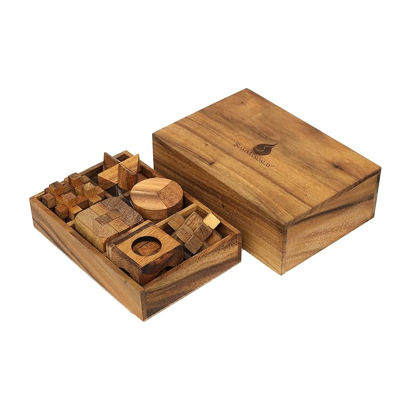 

[ If you can solve it in 5 minutes, you re the puzzle king. ]Siam Mandalay 3D puzzle set of 6 educational toys wooden puzzle wood puzzle magic puzzle