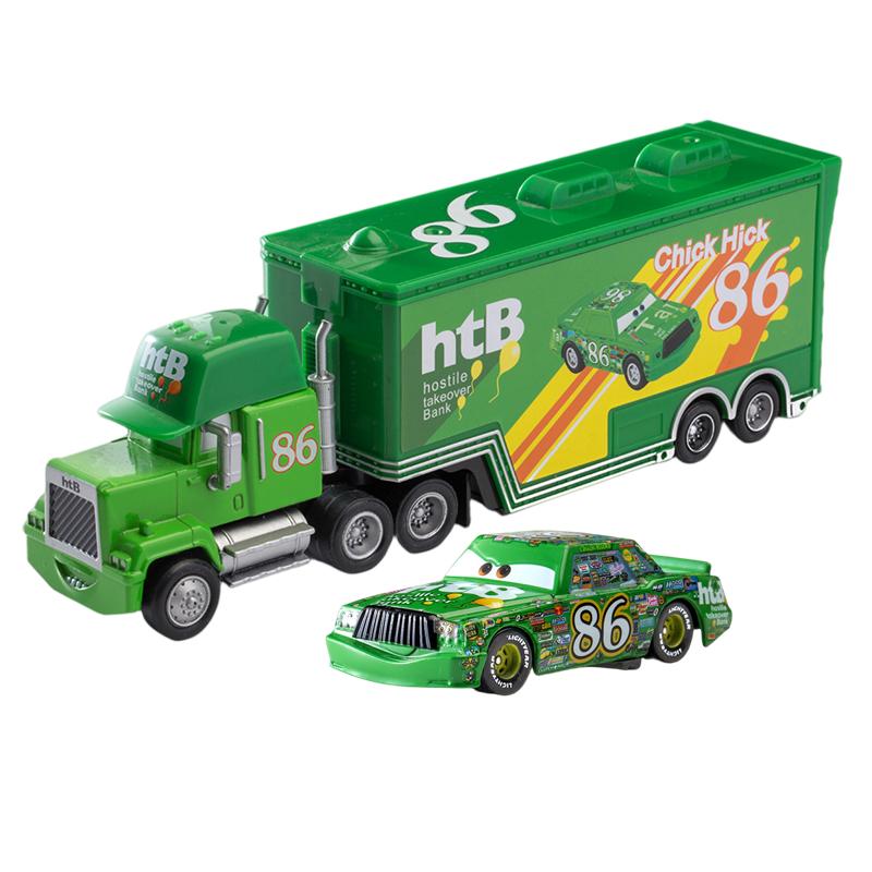 Disney Pixar Arabalar 2/3 oyuncak araba Şimşek McQueen Chick Hicks Carking Mater 1:55 Döküm Metal Alaşım Model Oyuncak Çocuk Hediye