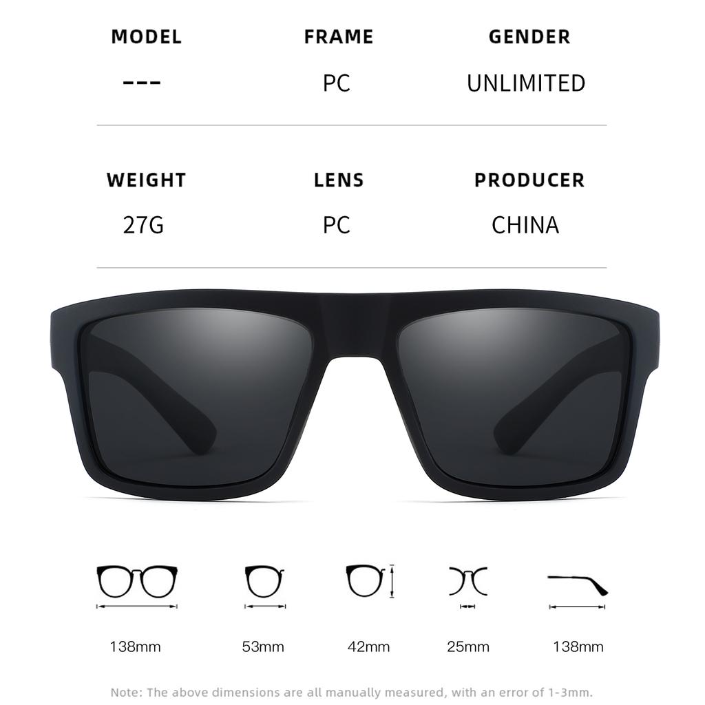 Classic Polarized Sunglasses Men Women Fashion Square Eyewear Male Sun Glasses Vintage Driving Eyeglasses Sport Shades