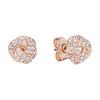 Einfarbige Verdrehte Inlay-Design Zirkonia Ohrstecker Ohrringe für Damen Roségold 280696CZ