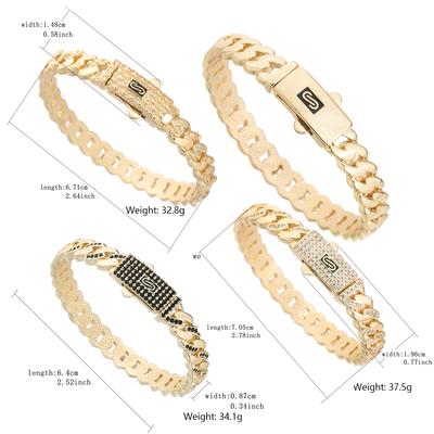 New Monaco Bracelet, 14K Gold Plated, Luxurious and High-end, a Perfect Christmas, New Year's, or Birthday Gift for Women.