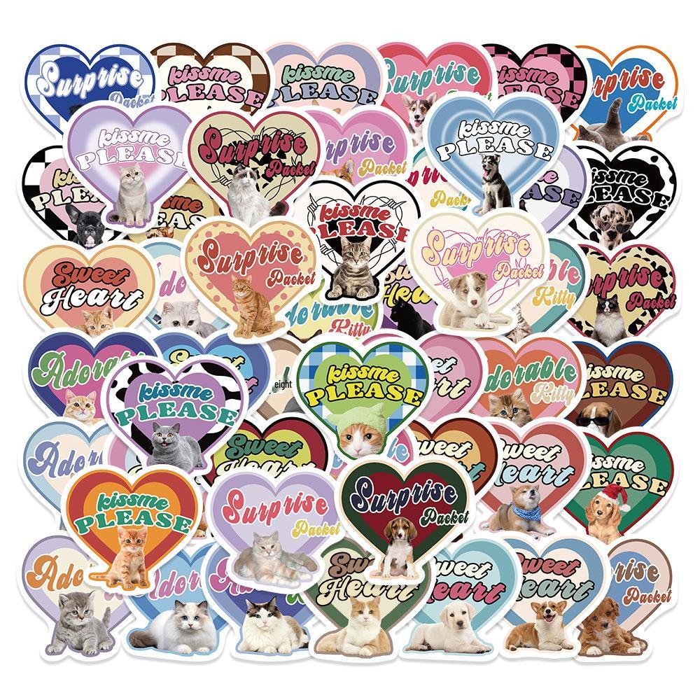 Adorable Kitten & Puppy Stickers: Creative, Waterproof Decals for Notebooks, Bottles, Phones, Skateboards, and Journals.