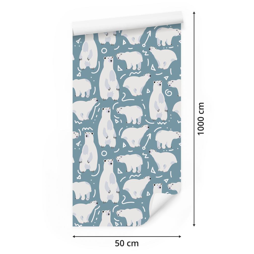 Funny Polar Bears Wallpaper for Living Room and Bedroom 50x1000