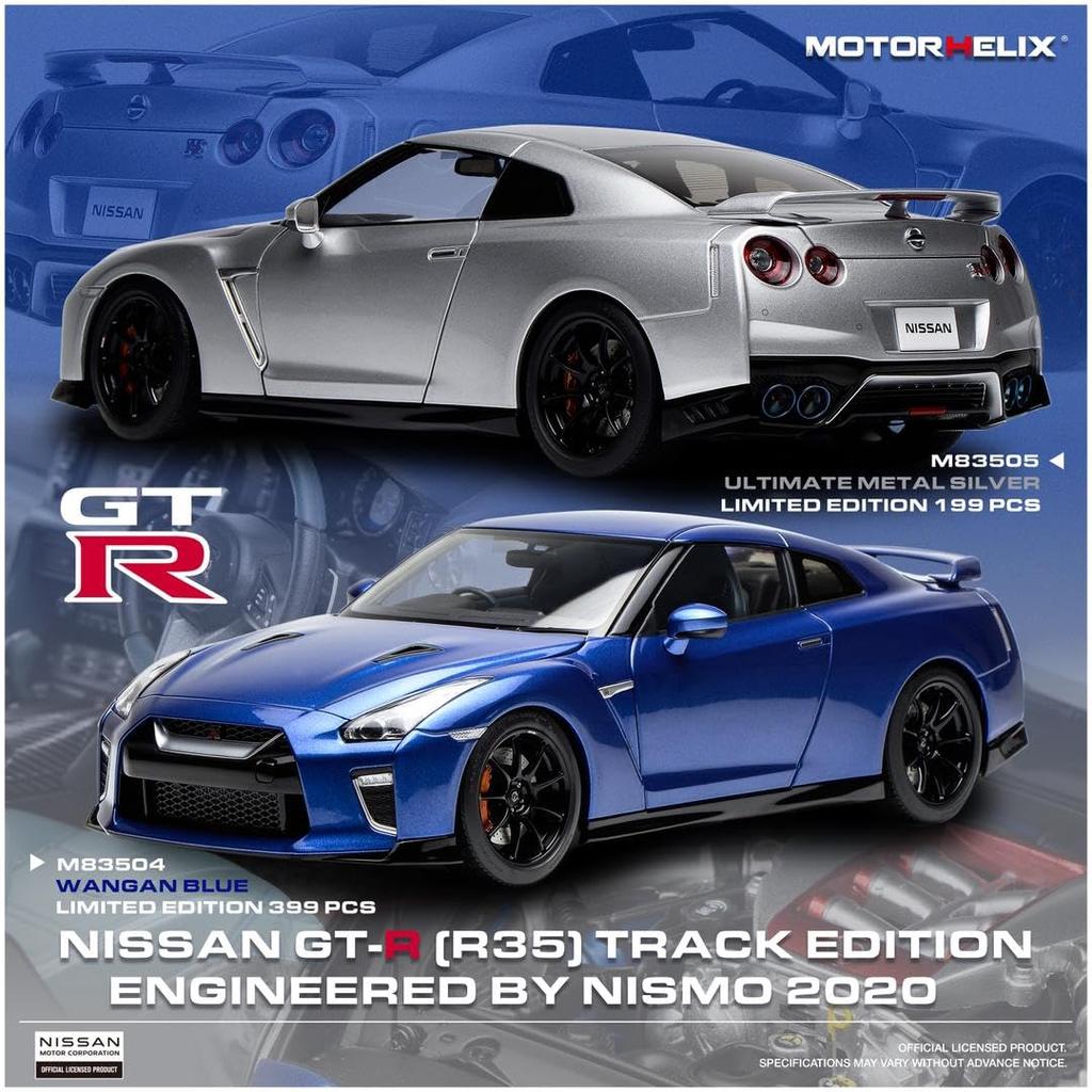 FREESTYLE MOTORHELIX Scale Nissan Track Edition Engineered By NISMO 2020 Wangan Blue Finished Model M83504 1/18 GT-R (R35)