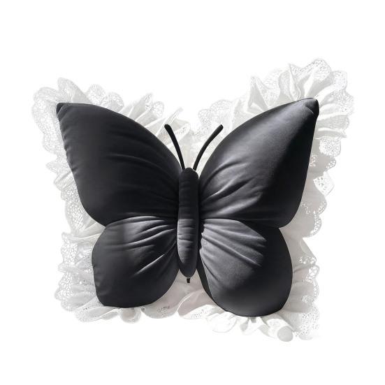 

Декоративная подушка-бабочка с кружевной отделкой, в стиле принцессы, набивная подушка для гостиной, спальни, дивана, домашнего декора темно-серого