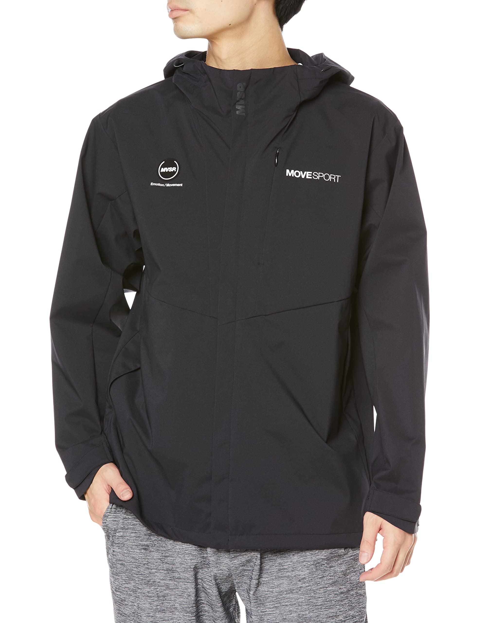 

Move Sports Descente Durable Water Adjustable Training Size O Men s Windbreaker, Repellent, Breathable, 2.5-Layer, Windproof, Cuffs, Jacket, Black,