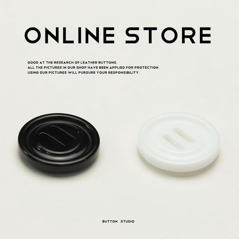 Wide Eye Black White Resin Button Trench Coat Jacket Decorative Button Children Double-Sided Nylon Coat Suit Buckle