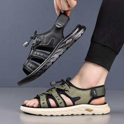 2025 New Men's Shoes Men Sneakers Outdoor Non-slip Men's Beach Sandals Handmade Flats Hot Sale Summer Male Sandals