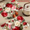 4 pz. Tovagliette Stampa Digitale 2D PIATTE, Tovagliette Stampate con Fantasia Floreale di Rose Colorate, Rendi la Tua Sala da Pranzo Più Bella, Perfette per Tavolini da Caffè,