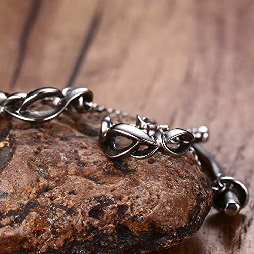 Rockyu Jewelry Brand Men's Earring Set, Popular Titanium Earrings, Silver Sword Hoop Chain Stud Earrings, Unique Religious Gift (Sword)