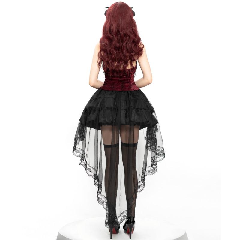 Halloween Court Duchess Diablo Gothic CO Uniform Cosplay Vampire Demon Witch Lace Dress
