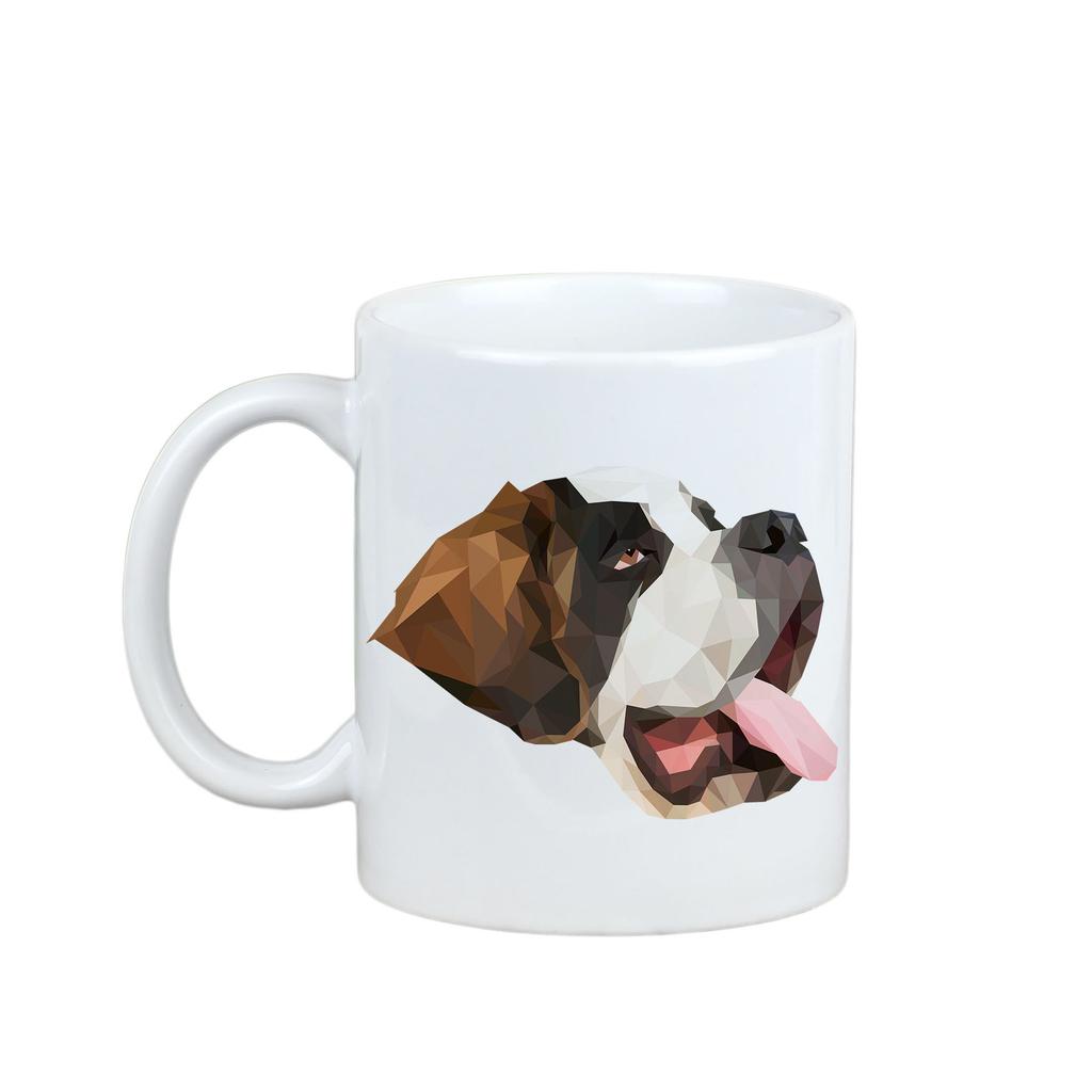 Bernardyn, Pies Św. Bernarda -Kubek Ze Zdjęciem I Napisem Geometryczny Pies Art-Dog