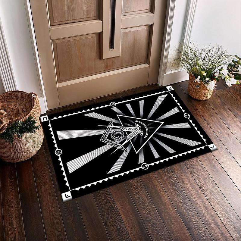 2026 New Style Shining All-Seeing Eye Freemason Carpet Rug for Living Room Bedroom Home Sofa Decoration,Kids play Non-slip Floor Mat