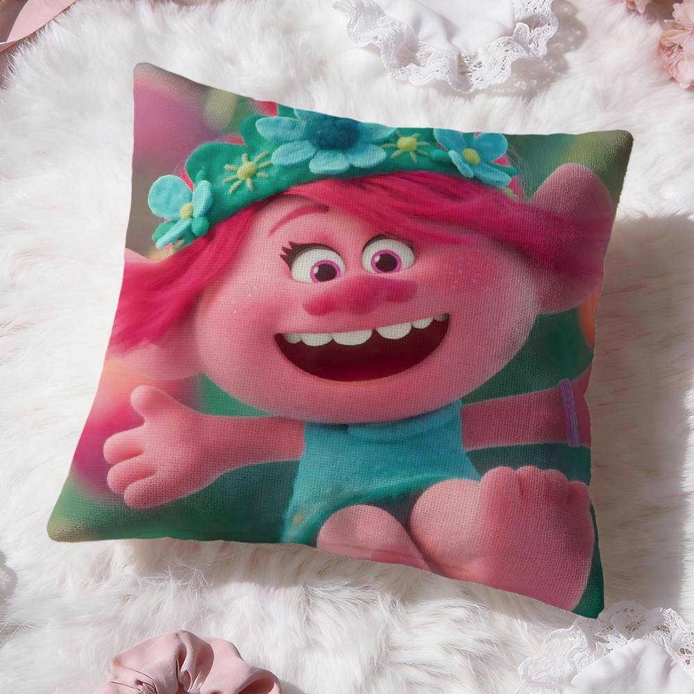 Trolls cute Cushion Cover Premium Comfort Reversible Pillow Cove -Two in One Design for Any Room & Car Interior