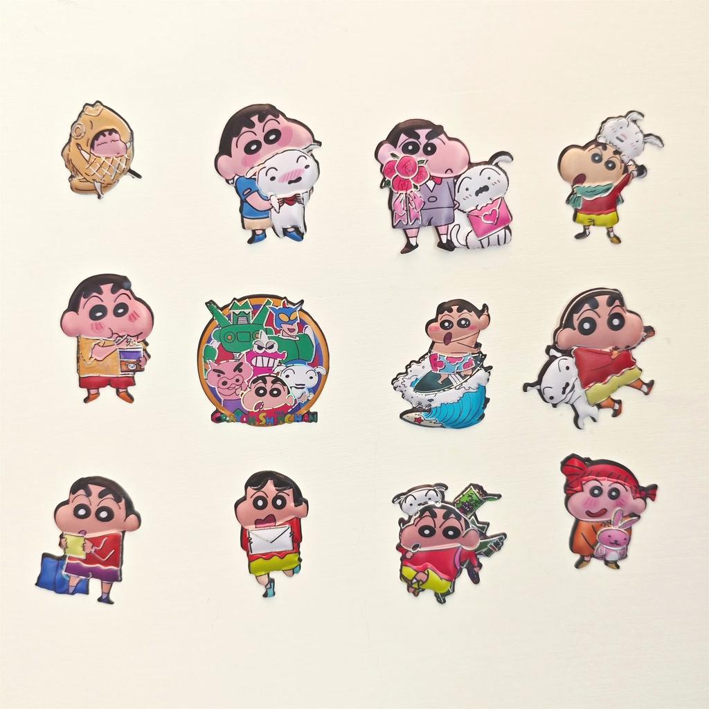 Kawaii Crayon Shin-chan 3D Double-Layer Cartoon Sticker Cute DIY Mobile Phone Case Decoration Sticker for Scrapbooking