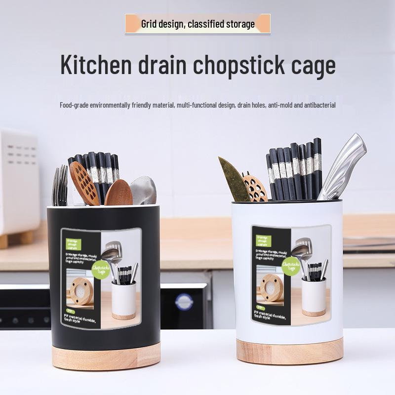 Three-Compartment Detachable Kitchen Utensil Drain Rack