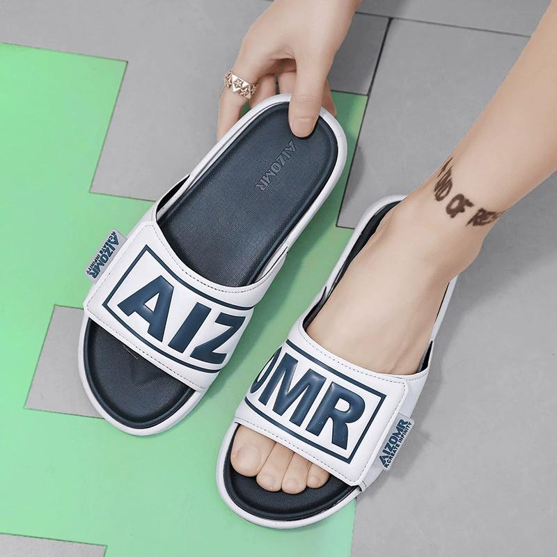 Pantoufles d'été pour hommes Extérieur Décontracté Plage Tendance de Sandales Tongs Personnalisées Tongs Chaussures Antidérapantes Hip-hop