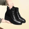 Botas Martin para mujer, botas de tacón inclinado, otoño e invierno, nuevo terciopelo, talla grande, botines, tacón medio, cálidas, zapatos de algodón para madre