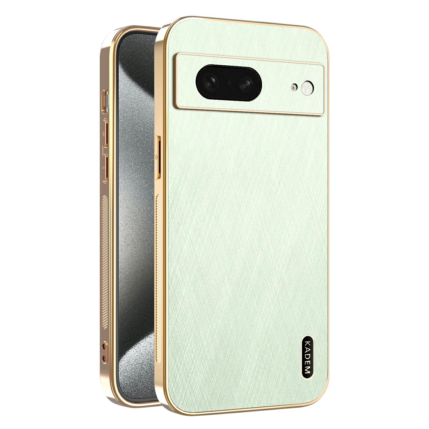 

KADEM For Google Pixel 8 Case Electroplating Silk Texture PU+TPU Phone Back Cover Green