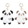 Cute Panda Plush Keychain Soft Snow Mink Fur Stuffed Animal Bag Charm