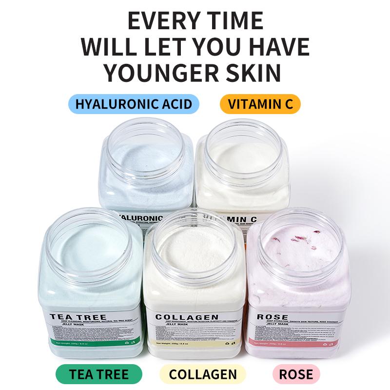 Maschera in Polvere Gelatina di Rosa per il Viso Idrata Nutre Ammorbidisce e si Rimuove Delicatamente per una Pelle Liscia e Luminosa