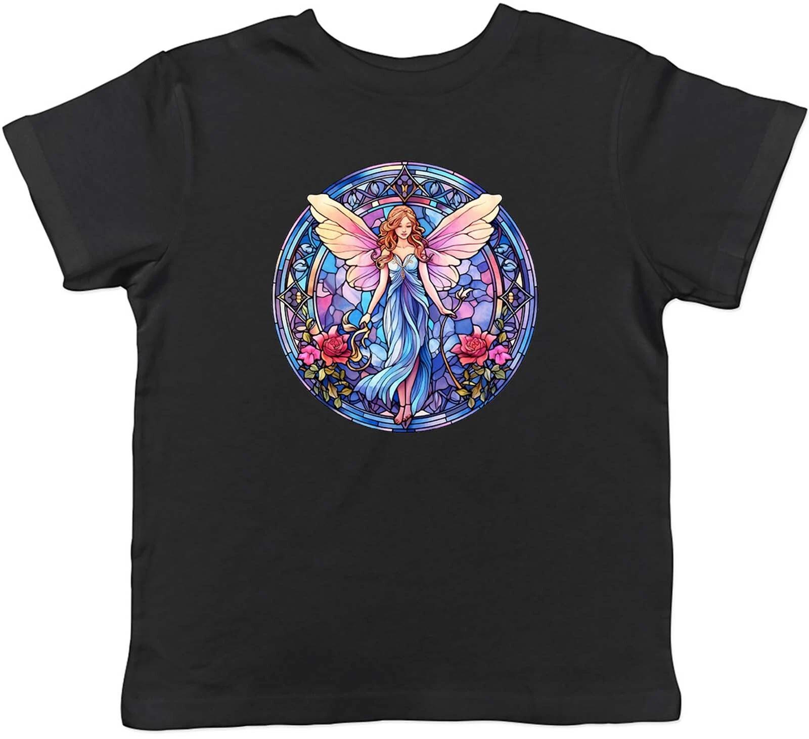 Magical Fairy Kids T-Shirt Angel Wings Faries Stainglass Childrens Boy Girl Gift 110