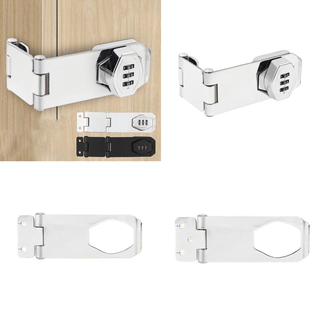 Multipurpose Without Key Bifold Door Lock Combination Twist Knob Hasp Latches for Cabinet and Closet Double Door