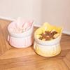Slanted Mouth Pet Feeder Bowl Ceramic Cat High Foot Bowl Cat Slow Food Bowl  for Feeding