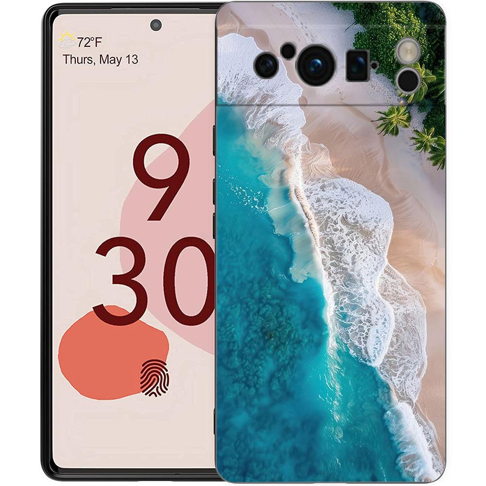 Blue Sea Ocean Waves Phone Case For Google Pixel 9 8 9A 8A 7 7A 6 Pro XL 6A 5G Black Soft Back Luxury TPU Cover