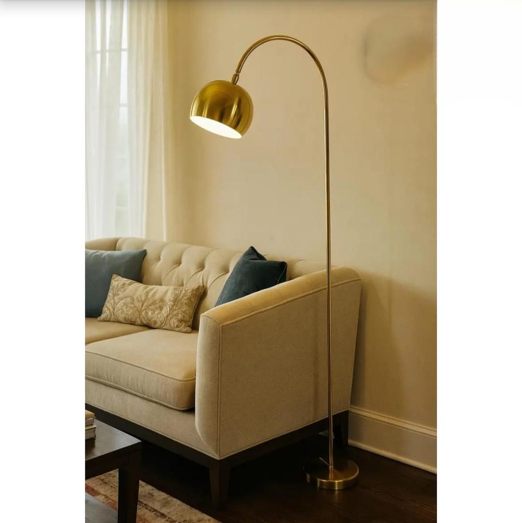 Nowoczesna lampa podłogowa łukowa z kloszem miskowym Eleganckie oświetlenie do biura, hotelu, dekoracji domu Lampa podłogowa do salonu, sypialni i jadalni