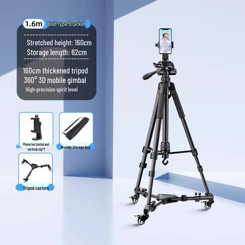 Professional Mobile Phone & DSLR Tripod with Pulley and Universal Ball Head for Live Streaming