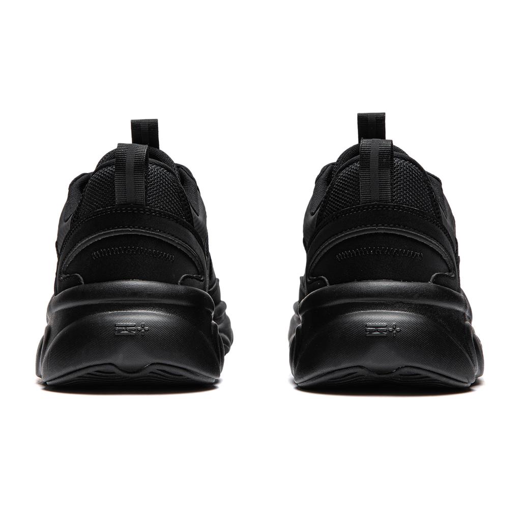 Li Ning Nai Ye 2.0 Comfortable Versatile Thick Sole Height Increasing Non-Slip Wear-Resistant Low-Top Casual Shoes Women sneaker Black AGCU250-3