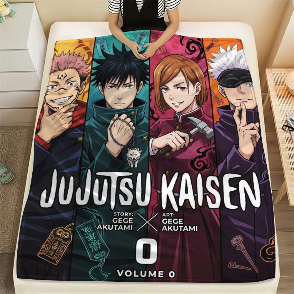 1PC Jujutsu Kaisen Patterned Flannel Blanket Suitable For All Seasons For Home Decor Warmth And Comfort Gifts Holiday Present