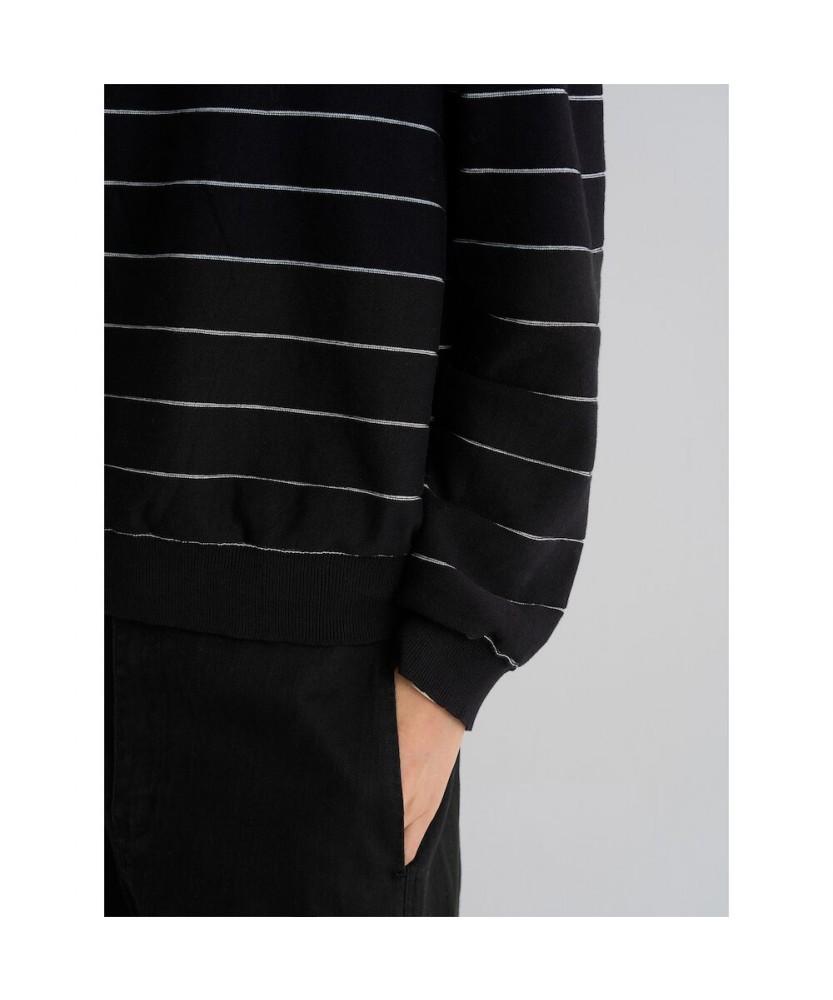 8SECONDS Striped Knit Pullover Black