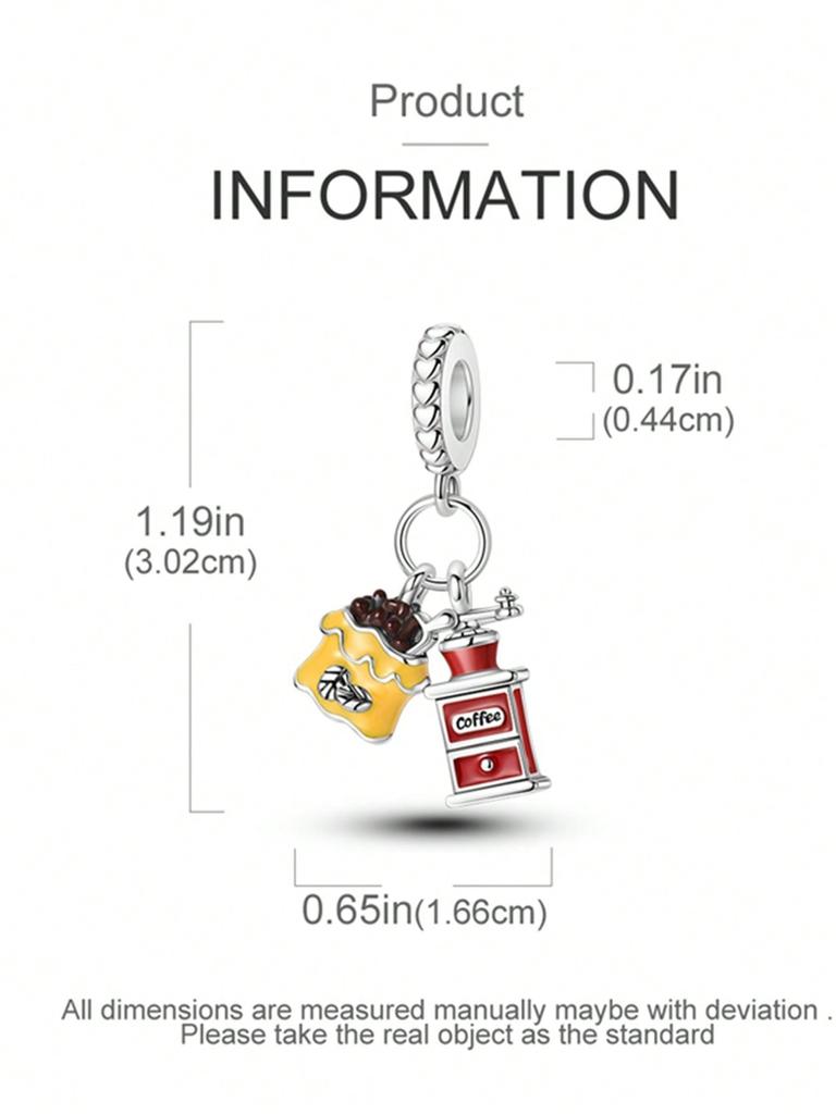 Coffee Beans Coffee Machine Beads Charm Copper Plated Fit Charms Copperoriginal Bracelet For Jewelry Making Diy Charm