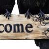 Unique Festival Gift Halloween Crow Door Hanger Sign Wooden Black Welcome Gothic Seasonal Hanging Plaque Rustic Vintage Outdoor Decor for