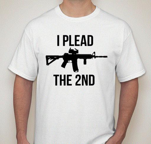 I plead the 2nd 2A @nd amendment gun rights lover T shirt XL