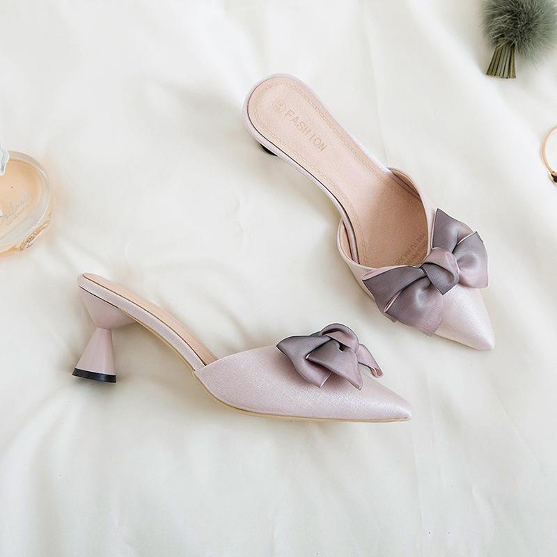 Dames casual mode hakken pantoffels schoenen strik wilde damessandalen