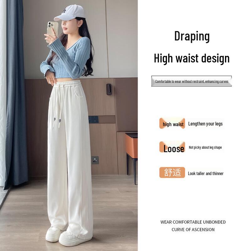 Women's Slim Wide-Leg Casual Trousers