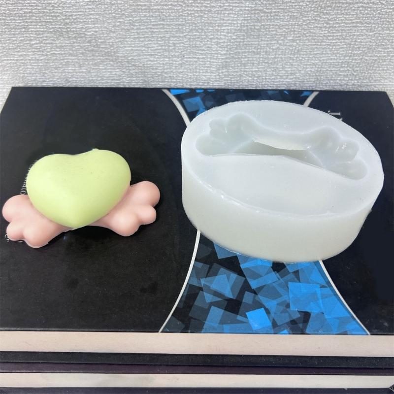 Heart Wing Sculpture Silicone Molds Silicone Soap Molds for Candle Soap Chocolate Molds for Candy Cake Fondant Baking