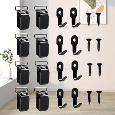 8pcs Metal Wall Mounted Anti Slip Tapestry Hangers Carpet Hangers Clamps For Wall Curtains Quilt Tapestry Fabric Art Decoration