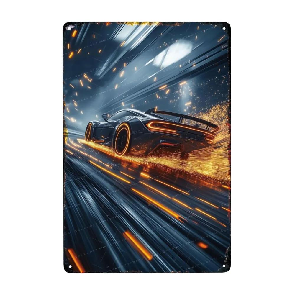 Metal Interior Sports Car Nameplate 20x30cm