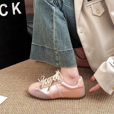 Retro Mode Schleife rosa Sneaker 2025 Frühling neue Riemen lässige Forrest Gump Schuhe Deutsche Trainingsschuhe Damenschuhe