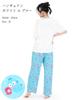 SAZAC Cosmic Hangyodon Pyjama Powder Stretch Kurzarm und Lange Hose Loungewear x Set, Stoff, Damen Set, (Weiß Blau/M/SAN1954)