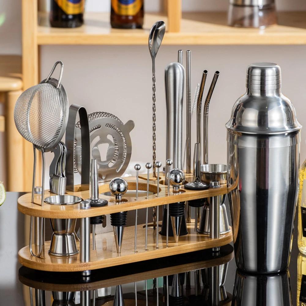 Nerezová sada na koktejly Míchačka Barman sada Cobbler Boston Shaker Barová sada Nástroje Jigger Míchačka Muddler Nalévátko Lžíce